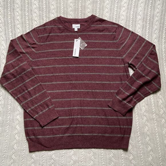 Sonoma Men’s Fine Gauge Stripe Crewneck Sweater Lightweight - Picture 2 of 7